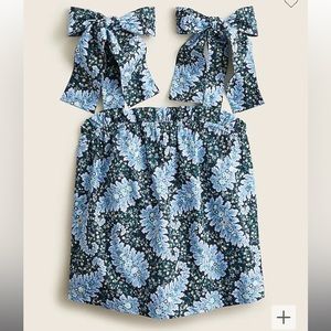 J. Crew Collection tie-shoulder tank in Ratti Pacific paisley XXS EUC Blue